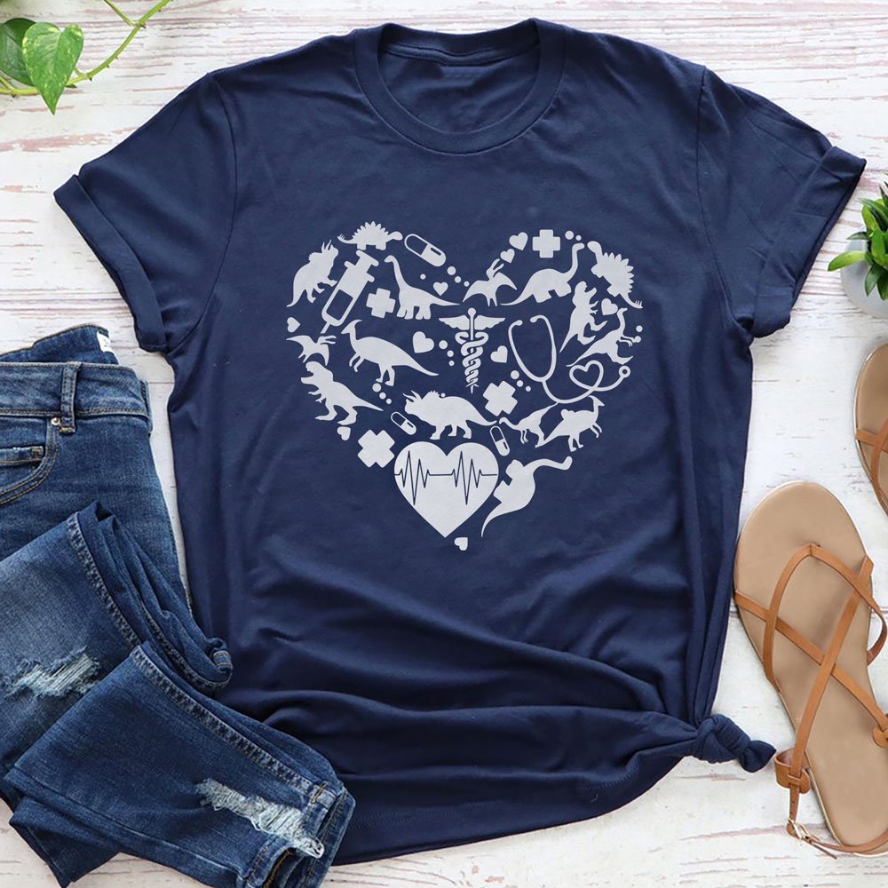 Funny Dinosaur Nurse Gift For Nurse Shirt Pediatric Doctor T Shirt