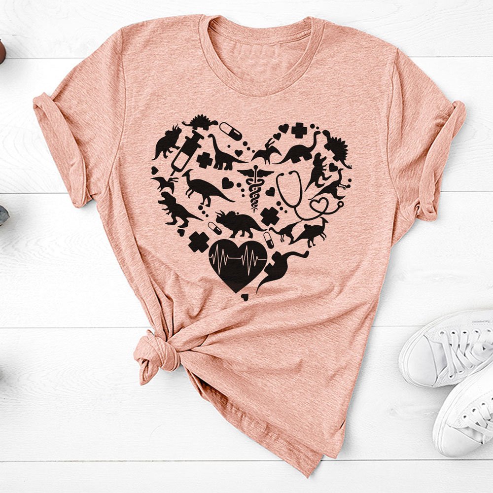 Funny Dinosaur Nurse Gift For Nurse Shirt Pediatric Doctor T Shirt