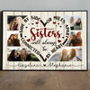 Best Friend Sisters Heart Love Long Distance Personalized Poster