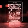 Bonus Dad Stepped Up Stepdad Funny Personalized Acrylic Night Light