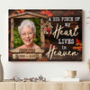 Family Piece Of Heart Heaven Cardinal Memorial Personalized Canvas