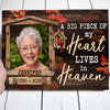 Family Piece Of Heart Heaven Cardinal Memorial Personalized Canvas