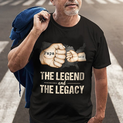 Grandpa Grandson Granddaughter The Legend Personalized Shirt