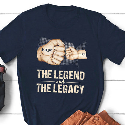 Grandpa Grandson Granddaughter The Legend Personalized Shirt