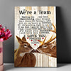 Hunting Lover Couple Deer And Doe We&#39;re A Team Personalized Canvas