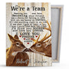 Hunting Lover Couple Deer And Doe We&#39;re A Team Personalized Canvas