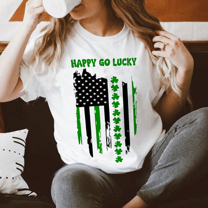 St. Patrick's DayHappy Go Lucky Green Shamrock TShirt