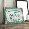 62817-Personalized Wall Art Home Decor Gather Eat Laugh Love Canvas H2