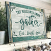 62816-Personalized Wall Art Home Decor Gather Eat Laugh Love Canvas H1