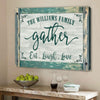 62815-Personalized Wall Art Home Decor Gather Eat Laugh Love Canvas H0