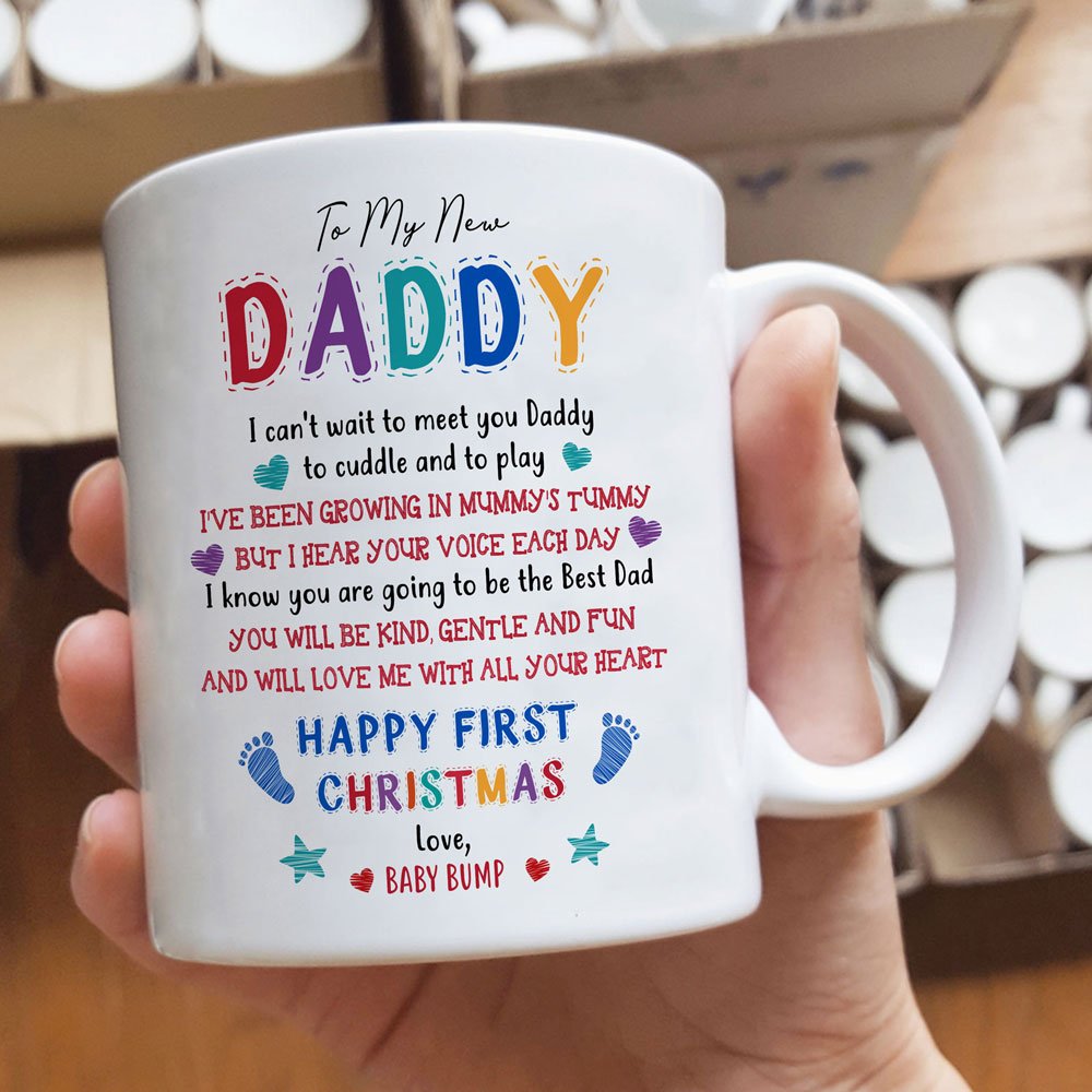 Gift For Daddy To Be Mug, Gift For Expecting Dad Christmas Mug