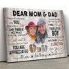 Mom And Dad From Son I Will Always Be Your Little Boy Personalized Canvas