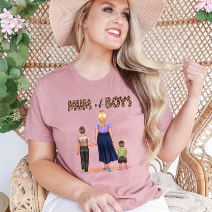 Personalized Gift For Mum, Mum of Boys Outnumbered Shirt