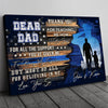Dad Son Father My Superhero Meaningful Personalized Canvas