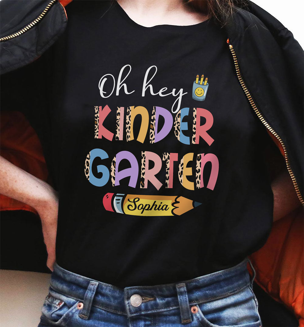 Kindergarten Teacher Back To School Oh Hey Vintage Personalized Shirt