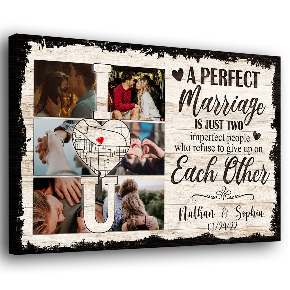 Couple A Perfect Marriage Anniversary Personalized Canvas
