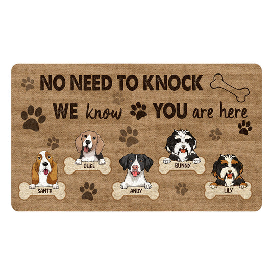 Pet Lovers Dog No Need To Knock Funny Personalized Doormat