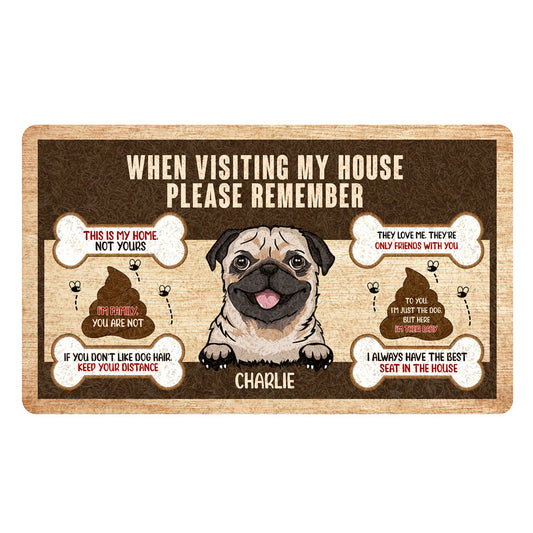 Please Remember When Visiting Dogs House Funny Personalized Doormat