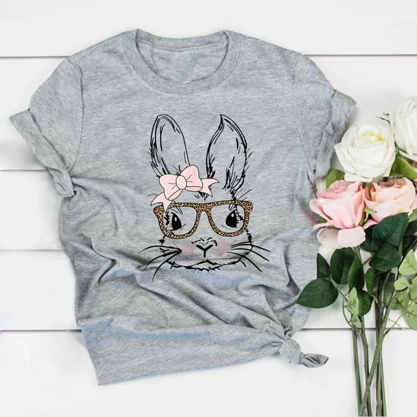 Bunny with glasses women's Easter shirt Gift For Women