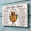 Pet Memorial Dog Cat Letter From Heaven Personalized Canvas