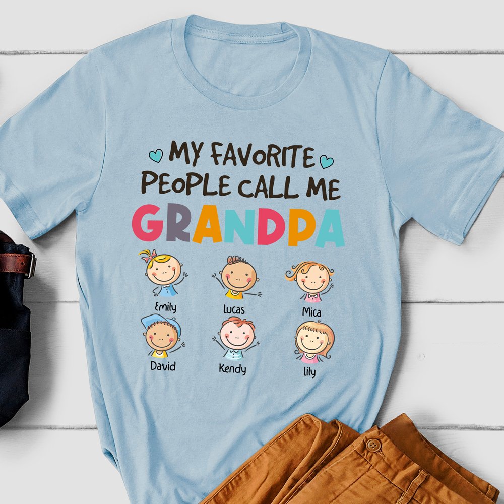 Grandpa Grandfather Grandkids Favorite People Cute Personalized Shirt