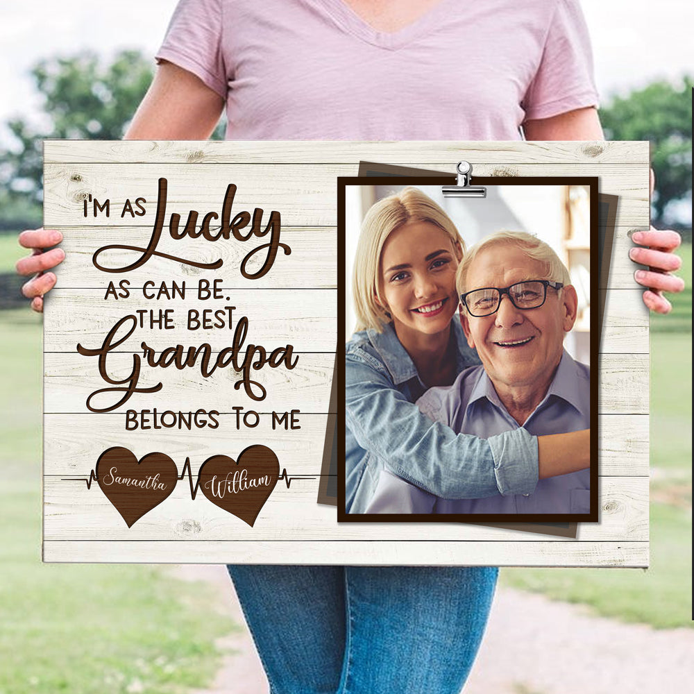 Grandpa Grandfather Grandchild Best Belongs Meaningful Personalized Canvas