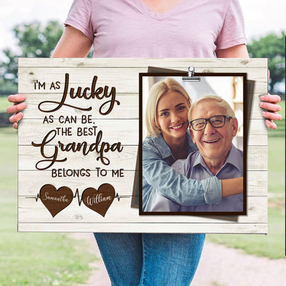 Grandpa Grandfather Grandchild Best Belongs Meaningful Personalized Canvas