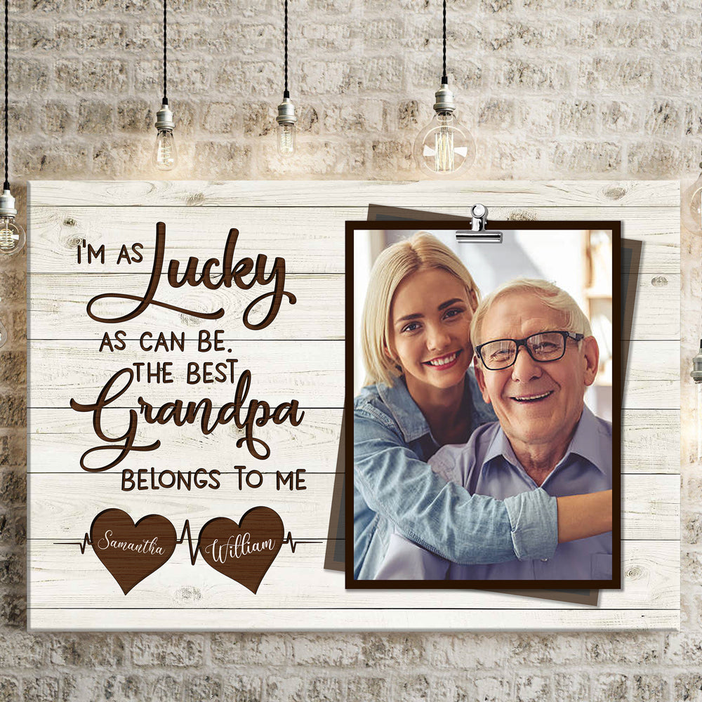 Grandpa Grandfather Grandchild Best Belongs Meaningful Personalized Canvas