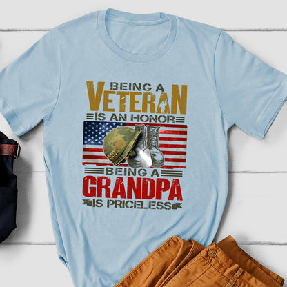 Grandpa Grandfather Veteran Priceless Meaningful Personalized Shirt
