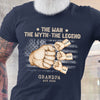 Grandpa With Grandkids Names The Man Myth Legend Personalized Shirt