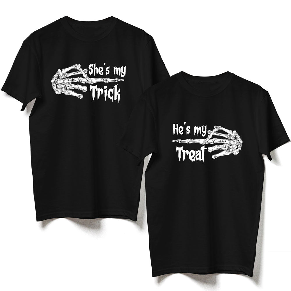 My Trick My Treat Funny Matching T-Shirt Halloween Gift For Couple