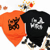 Her Boo His Witch Funny Matching T-Shirt Halloween Gift For Couple