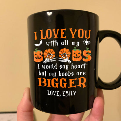 I Love You Skeleton Boob Funny Girlfriend Halloween Personalized Mug