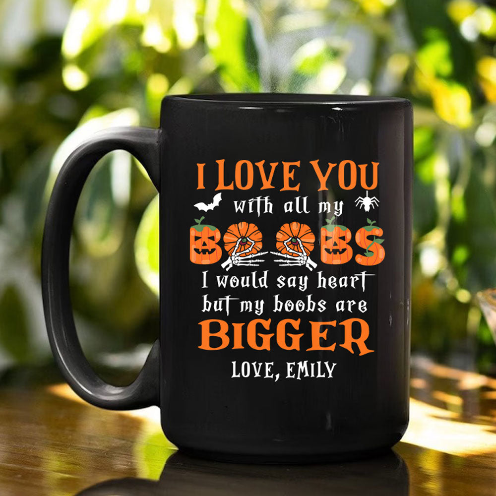 I Love You Skeleton Boob Funny Girlfriend Halloween Personalized Mug