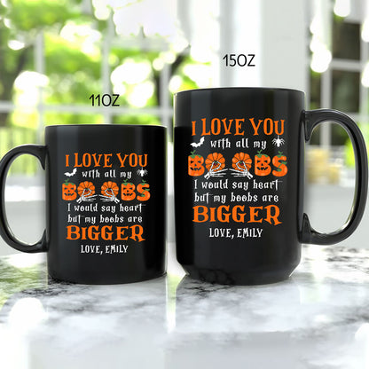 I Love You Skeleton Boob Funny Girlfriend Halloween Personalized Mug