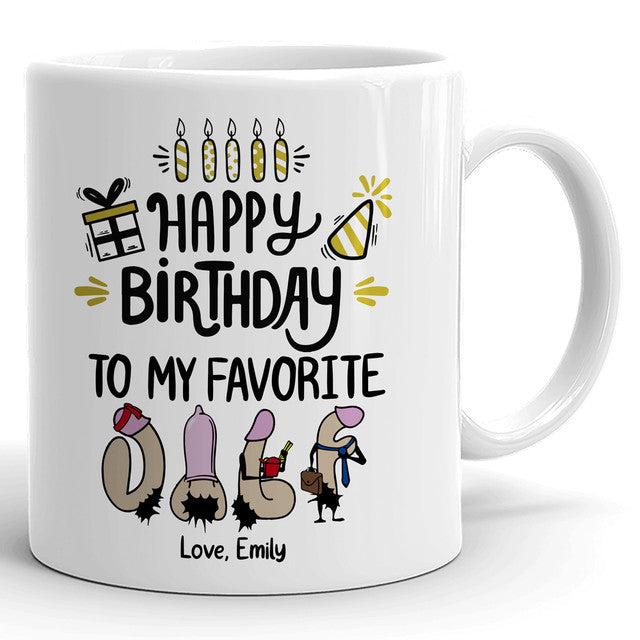 Happy Birthday To My DILF For Him Husband Funny Personalized Mug
