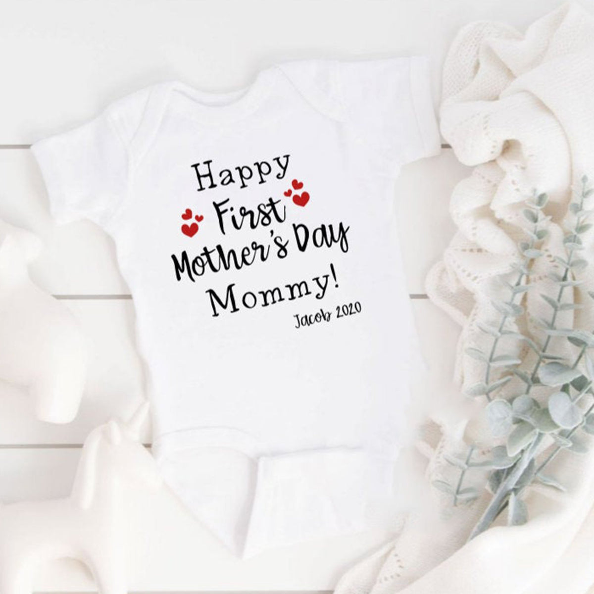 Personalized Happy 1St Mother's Day Baby Bodysuit