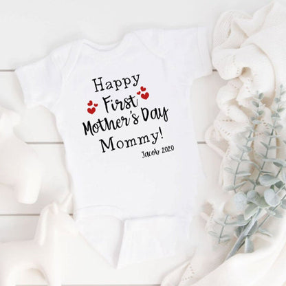 Personalized Happy 1St Mother's Day Baby Bodysuit