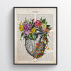 Heart flower anatomy Poster Gift for Doctor Nurse