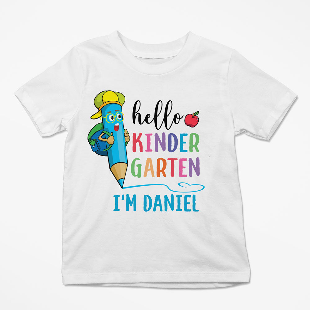 Hello Kindergarten First Day Back To School Personalized Shirt