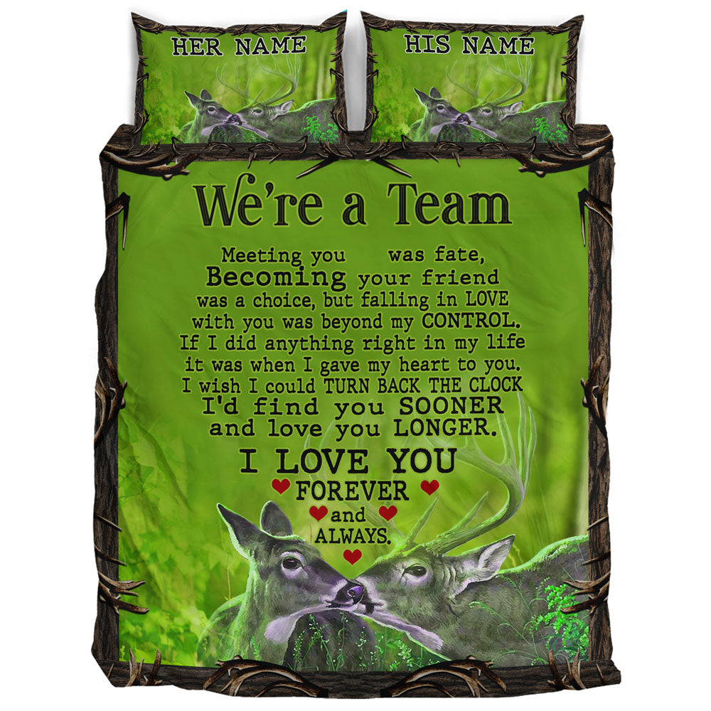 Hunting Couple Deer And Doe I Choose You Personalized Bedding Set Gift For Animal Lover