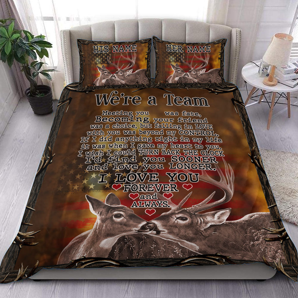 Hunting Couple Deer And Doe I Choose You Personalized Bedding Set Gift For Animal Lover