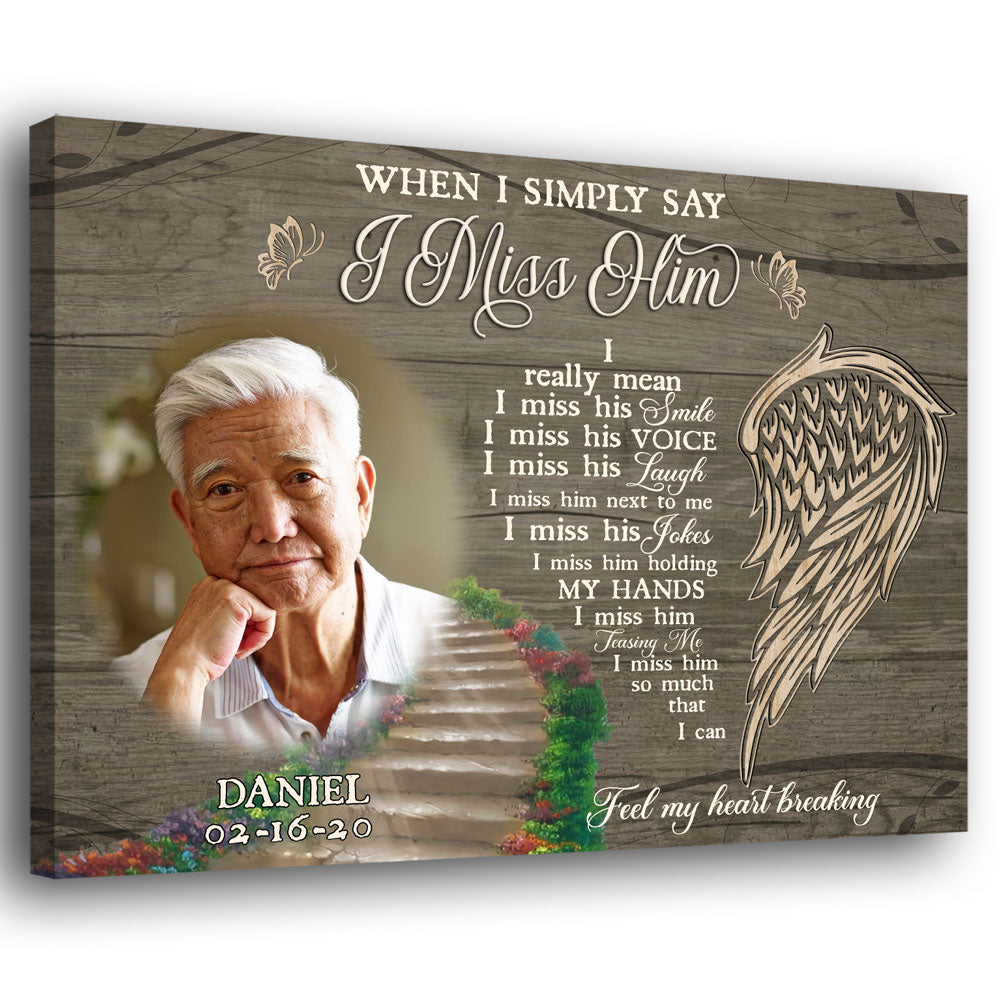 Husband Sympathy Gifts Loss Miss Him Memorial Personalized Canvas - Vista  Stars - Personalized gifts for the loved ones