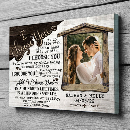 Husband Wife I Choose You Anniversary Meaningful Personalized Canvas