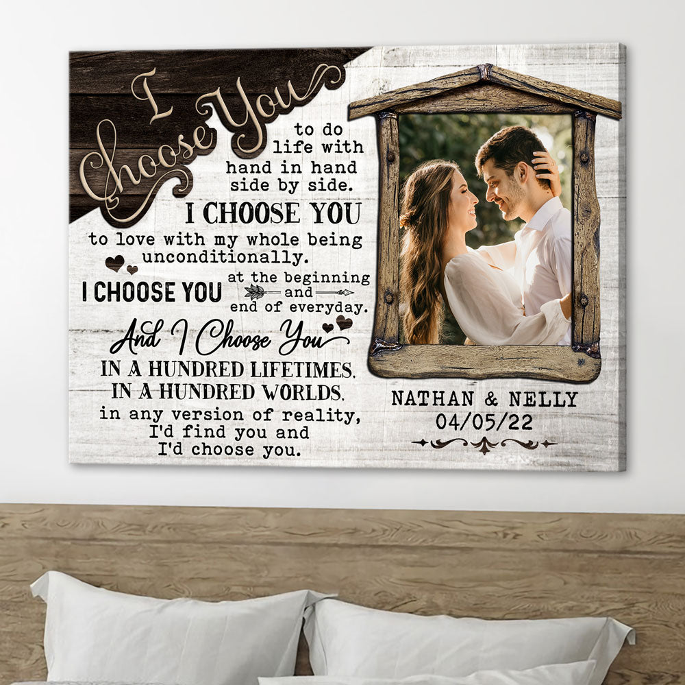Husband Wife I Choose You Anniversary Meaningful Personalized Canvas