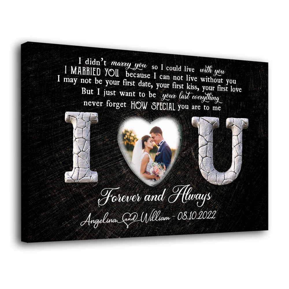 I Love You Forever And Always Couple Anniversary Personalized Canvas