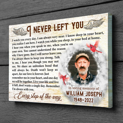 I Never Left You Memorial Sympathy Loss Of Mom Dad Personalized Canvas