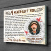 I Never Left You Memorial Sympathy Loss Of Mom Dad Personalized Canvas