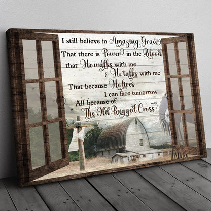 I still believe in Amazing Grace Jesus Barn Canvas Wall Art