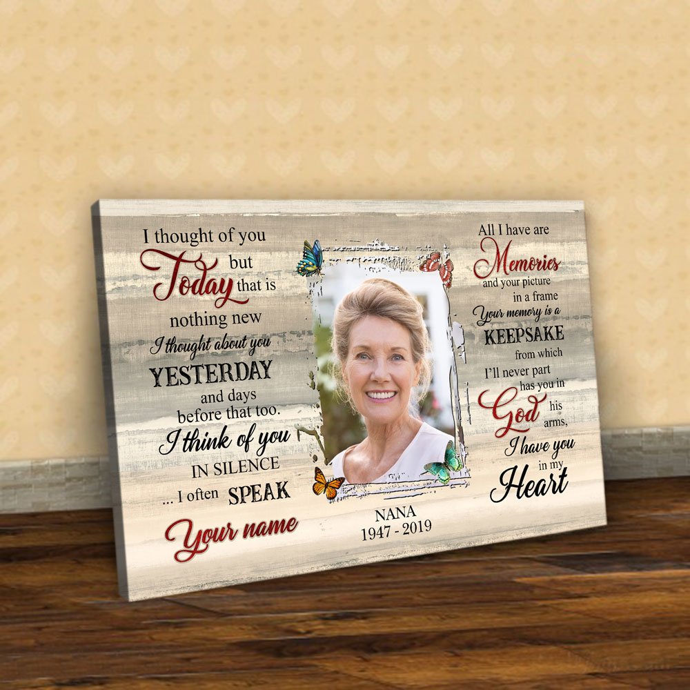 Personalized Gift For Loss Of Grandma I Thought Of You Today Memorial Canvas